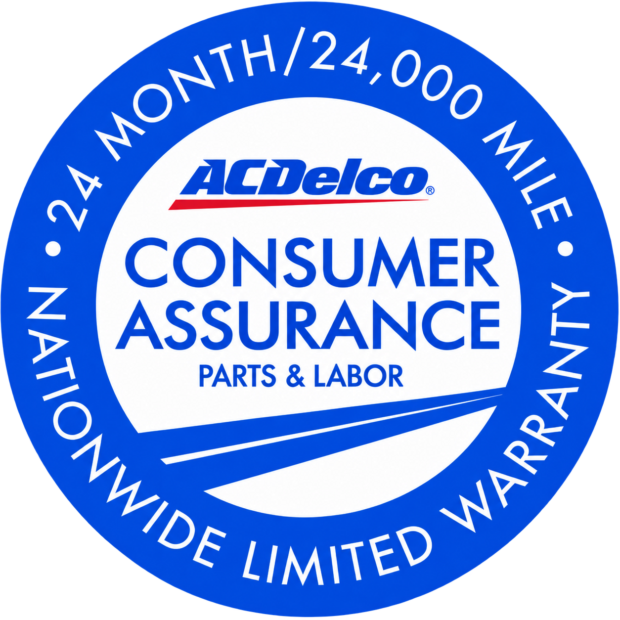 ACDelco Consumer Assurance parts and labor nationwide limited warranty: 24 months or 24,000 miles