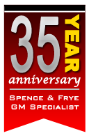 Spence & Frye GM Specialist original 35-year anniversary graphic